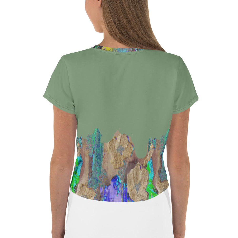 All-Over Print Crop Tee Flowers
