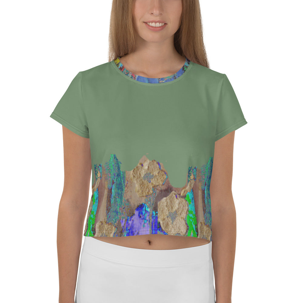 All-Over Print Crop Tee Flowers