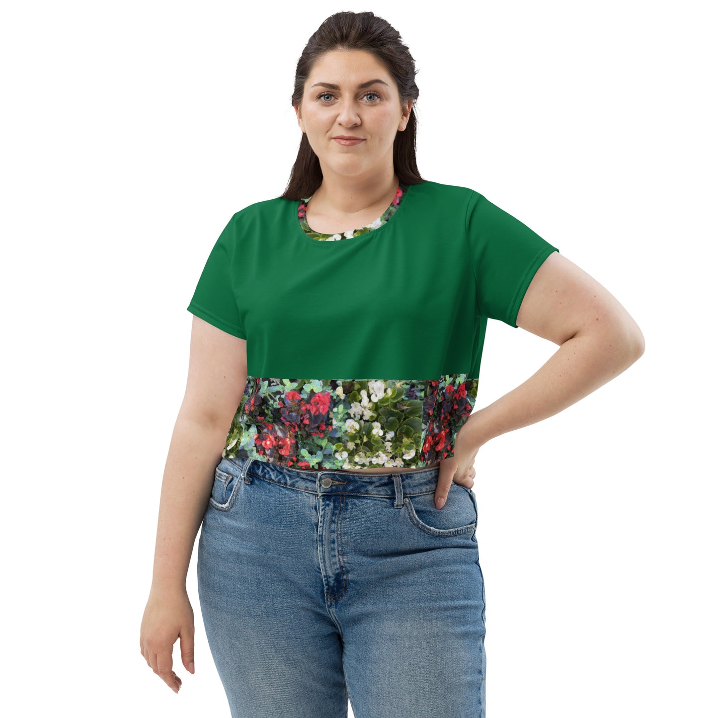 All-Over Print Crop Tee flowerbed