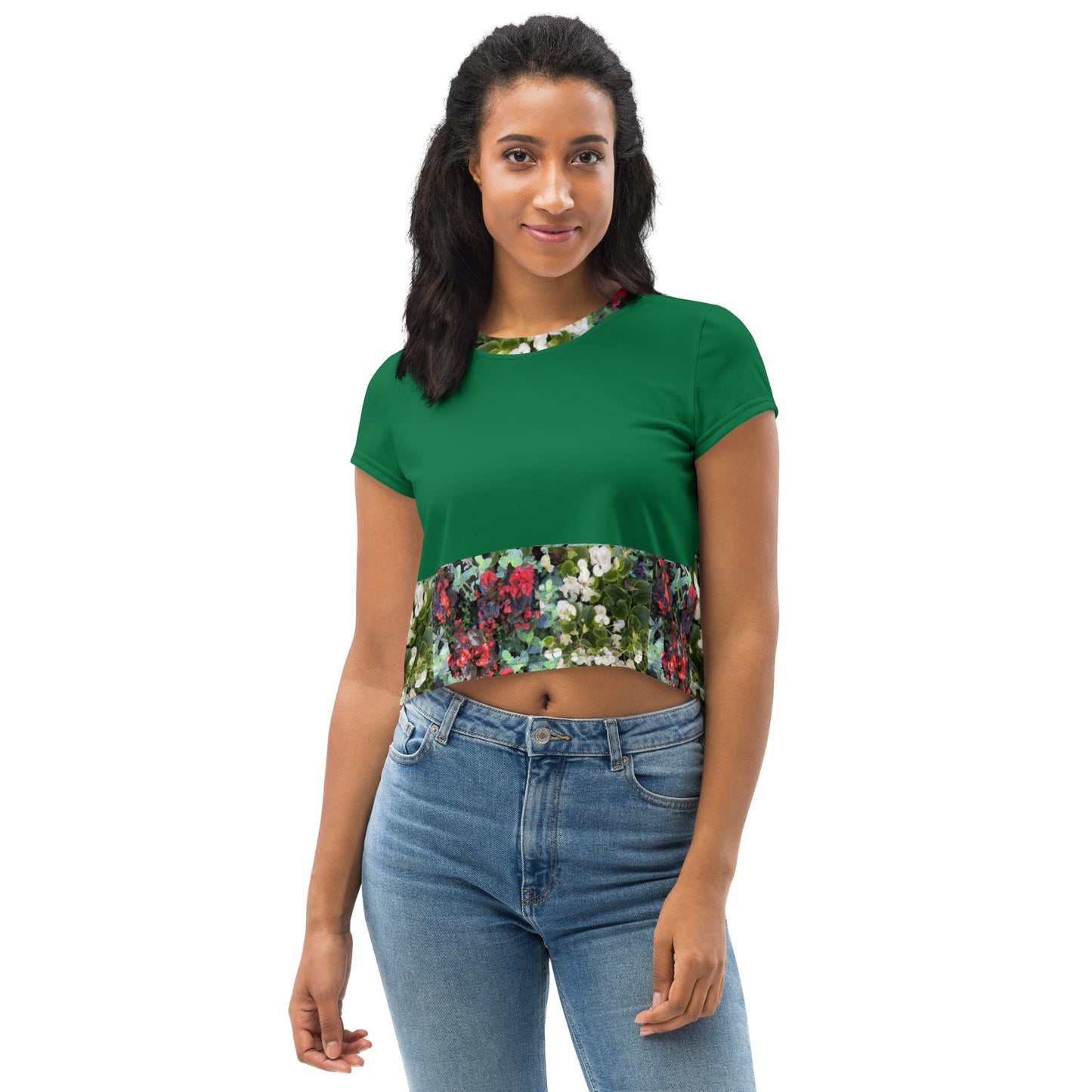 All-Over Print Crop Tee flowerbed