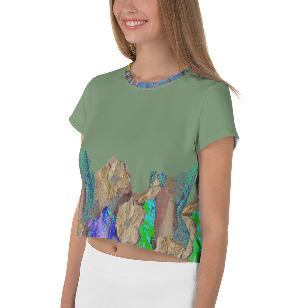 All-Over Print Crop Tee Flowers