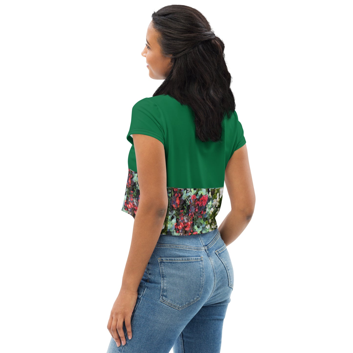 All-Over Print Crop Tee flowerbed
