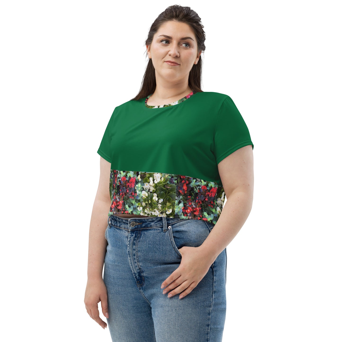 All-Over Print Crop Tee flowerbed