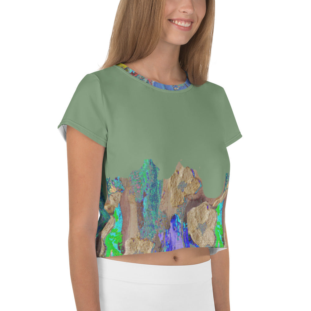 All-Over Print Crop Tee Flowers