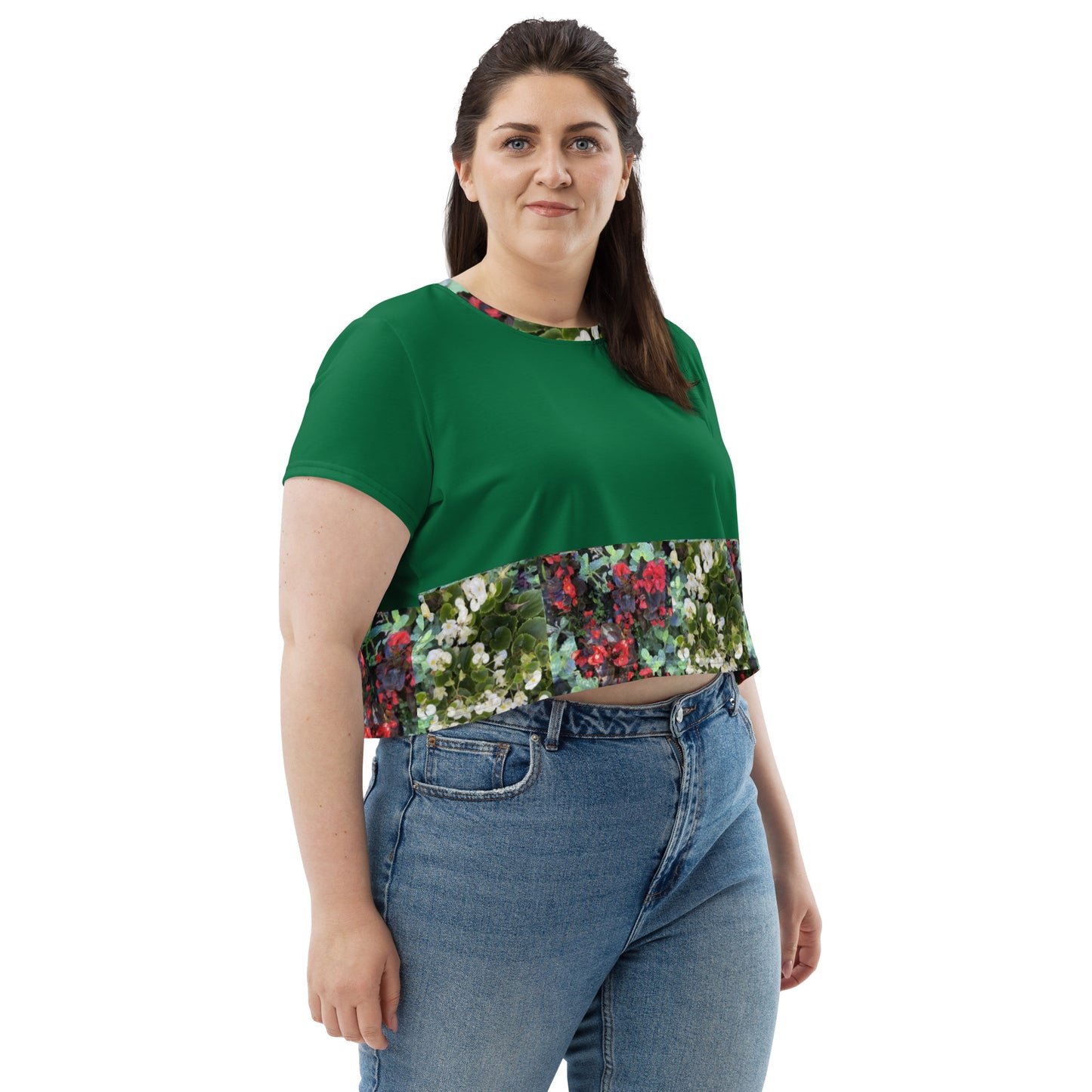 All-Over Print Crop Tee flowerbed