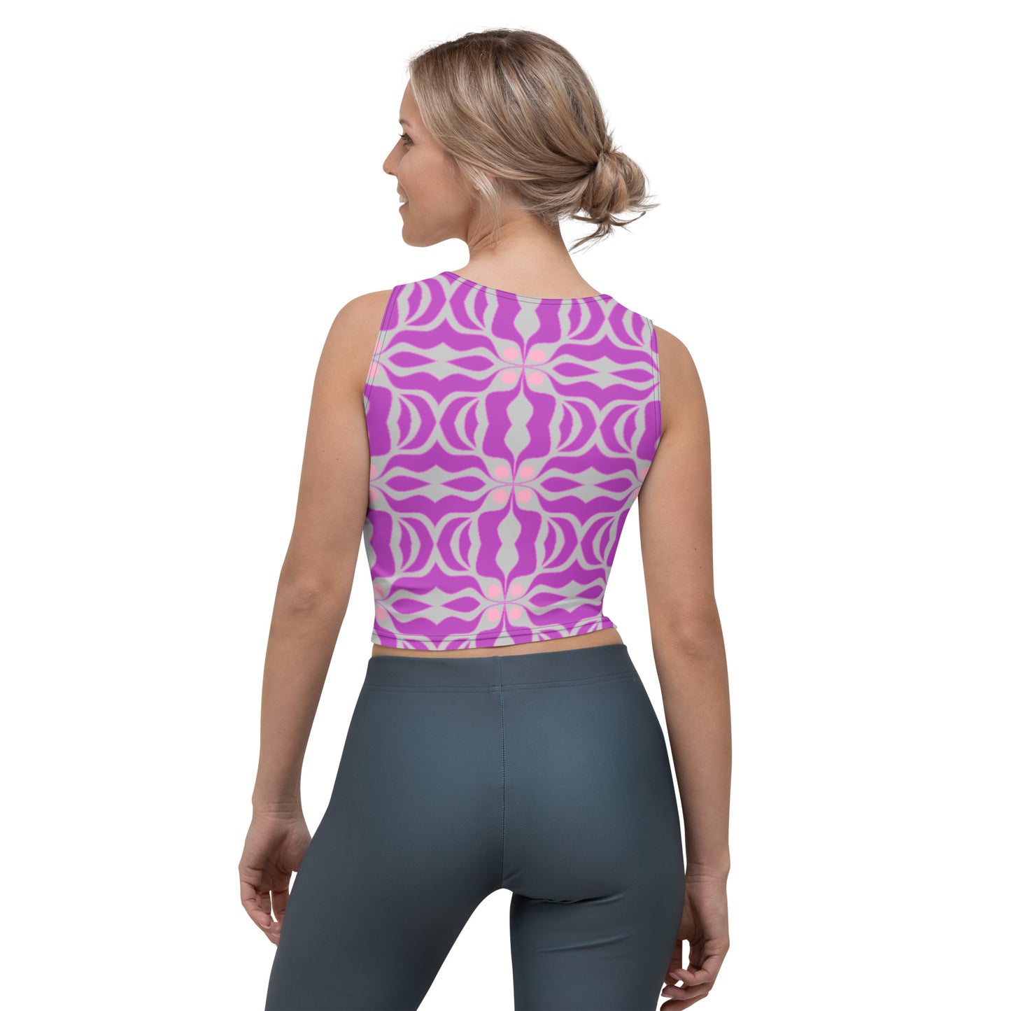 Crop Top with gray and purple print