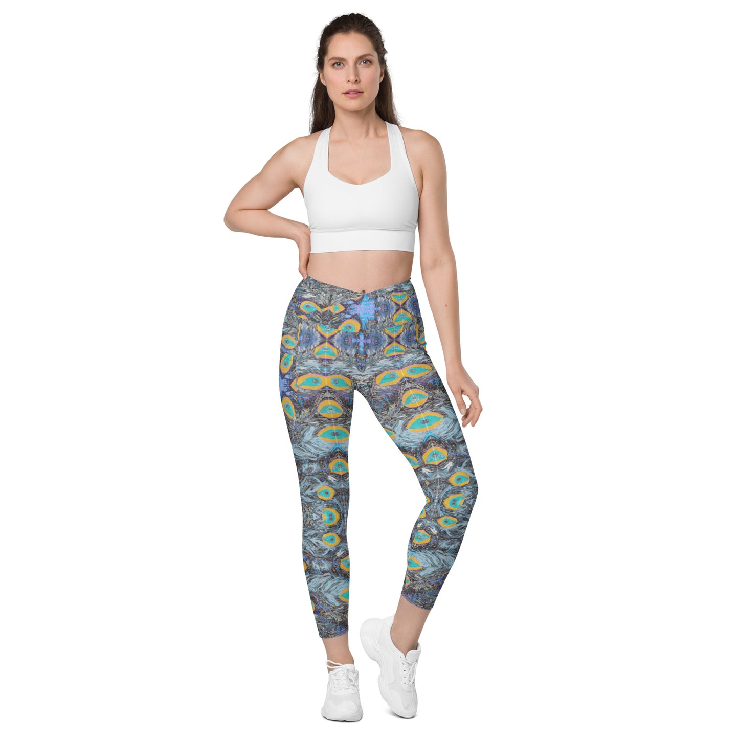 Crossover leggings with pockets Feather