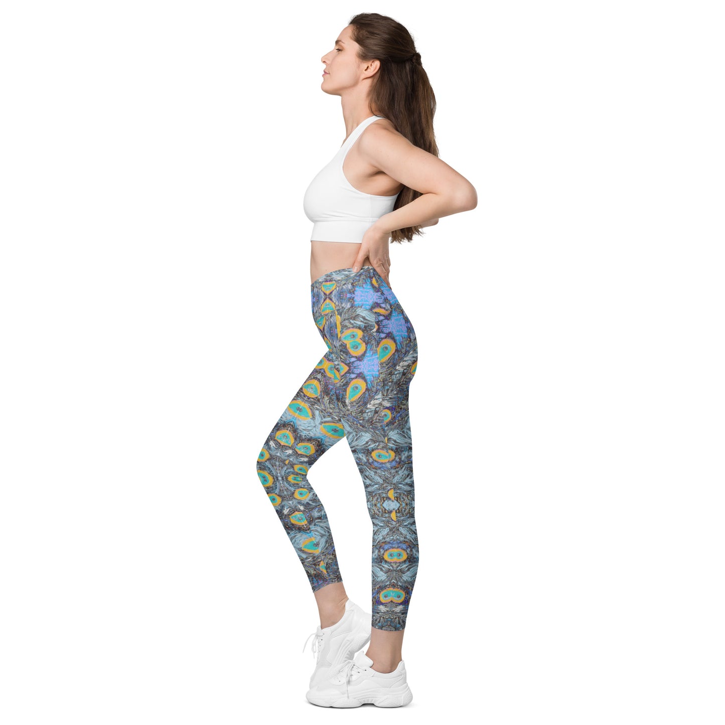 Crossover leggings with pockets Feather
