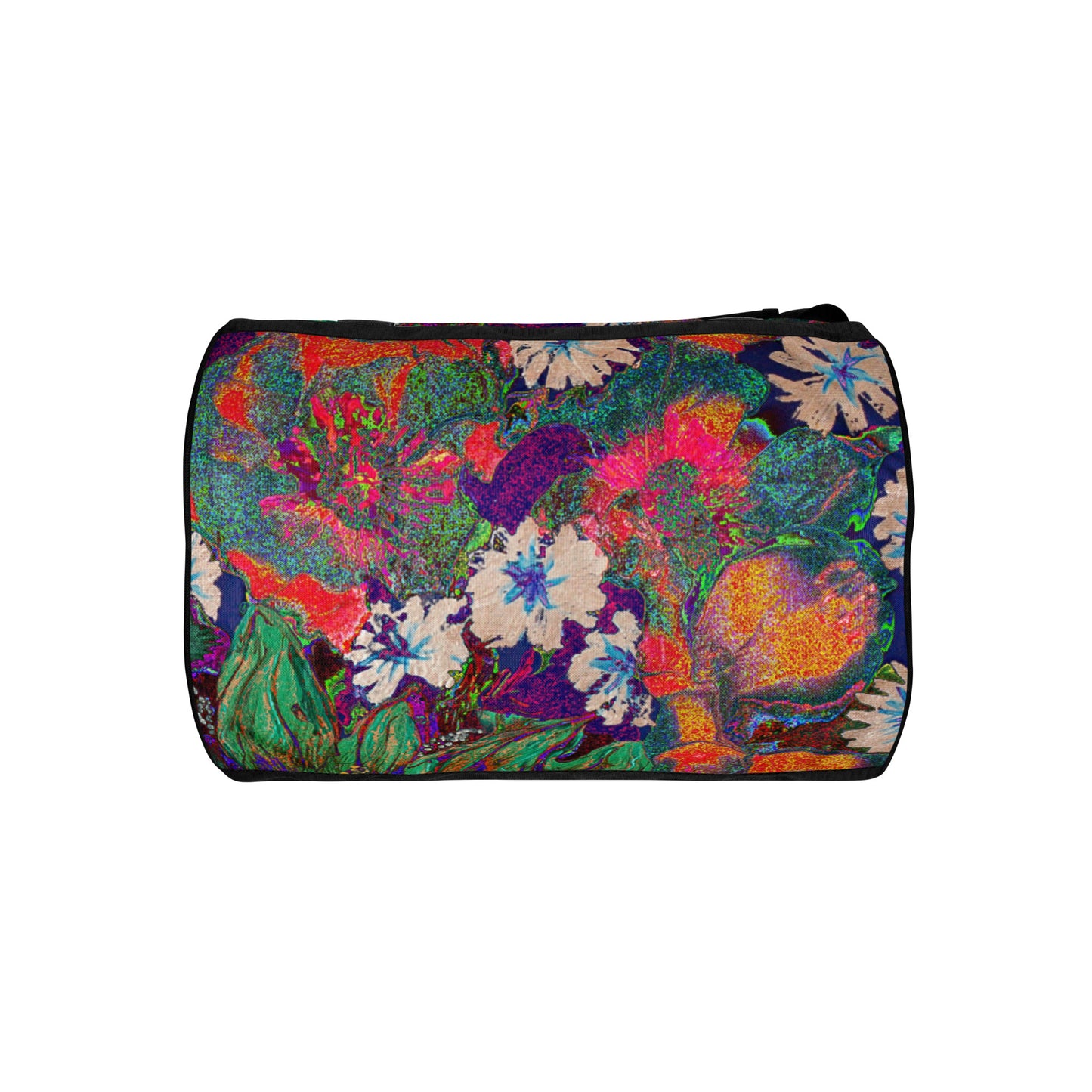 All-over print gym bag orange flowers