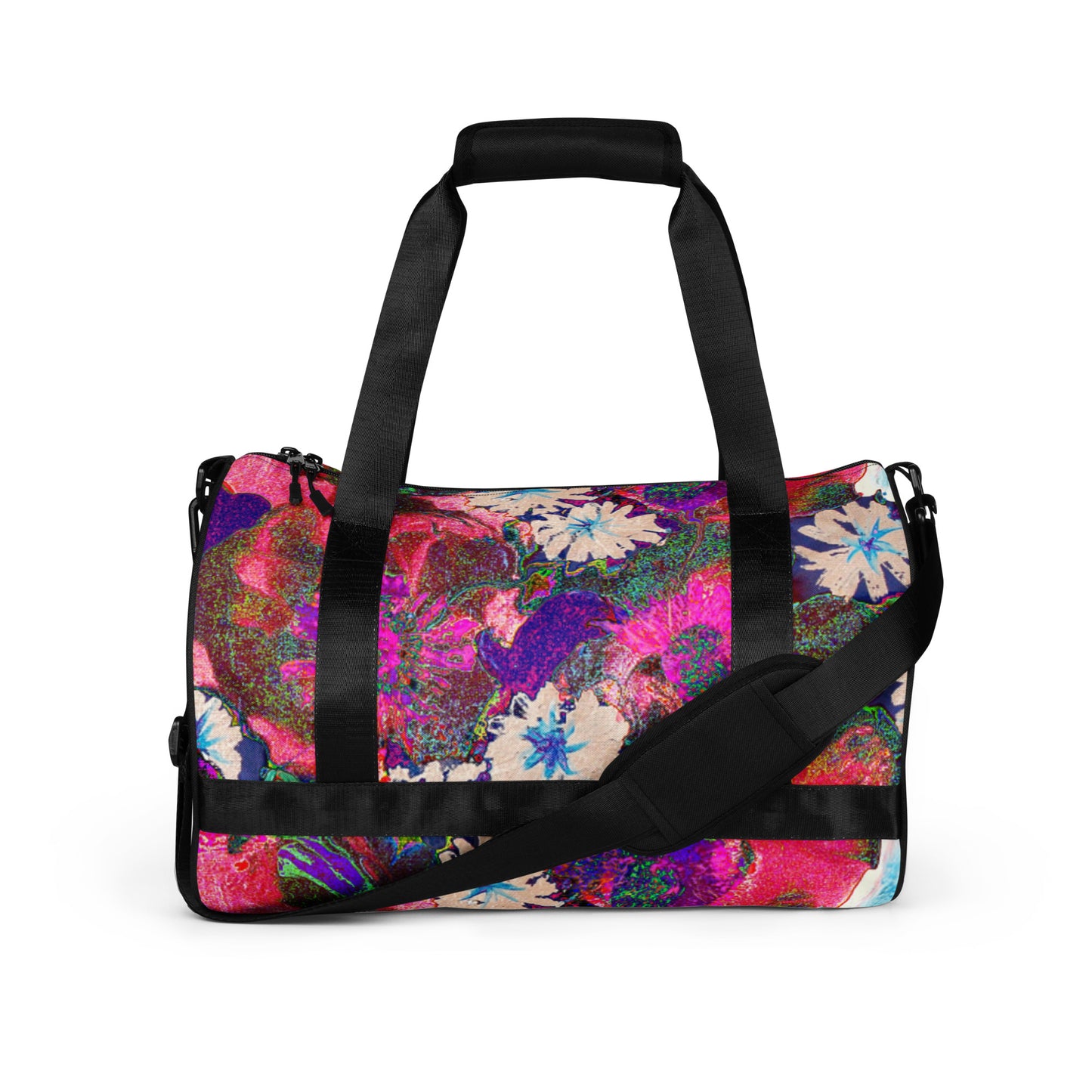 All-over print gym bag pink flowers