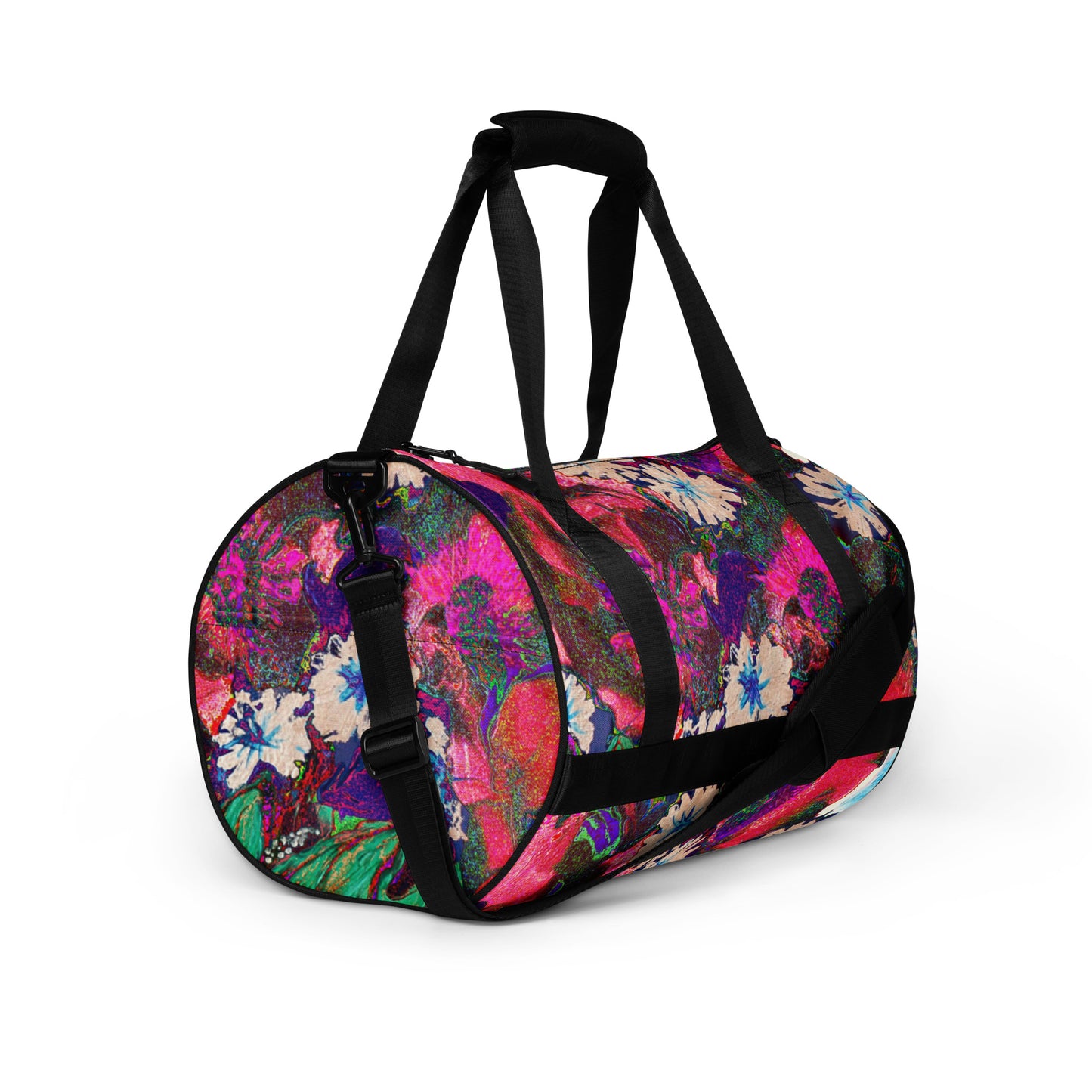 All-over print gym bag pink flowers