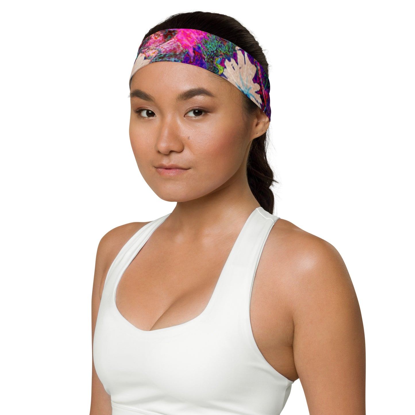 Headband pink flowers