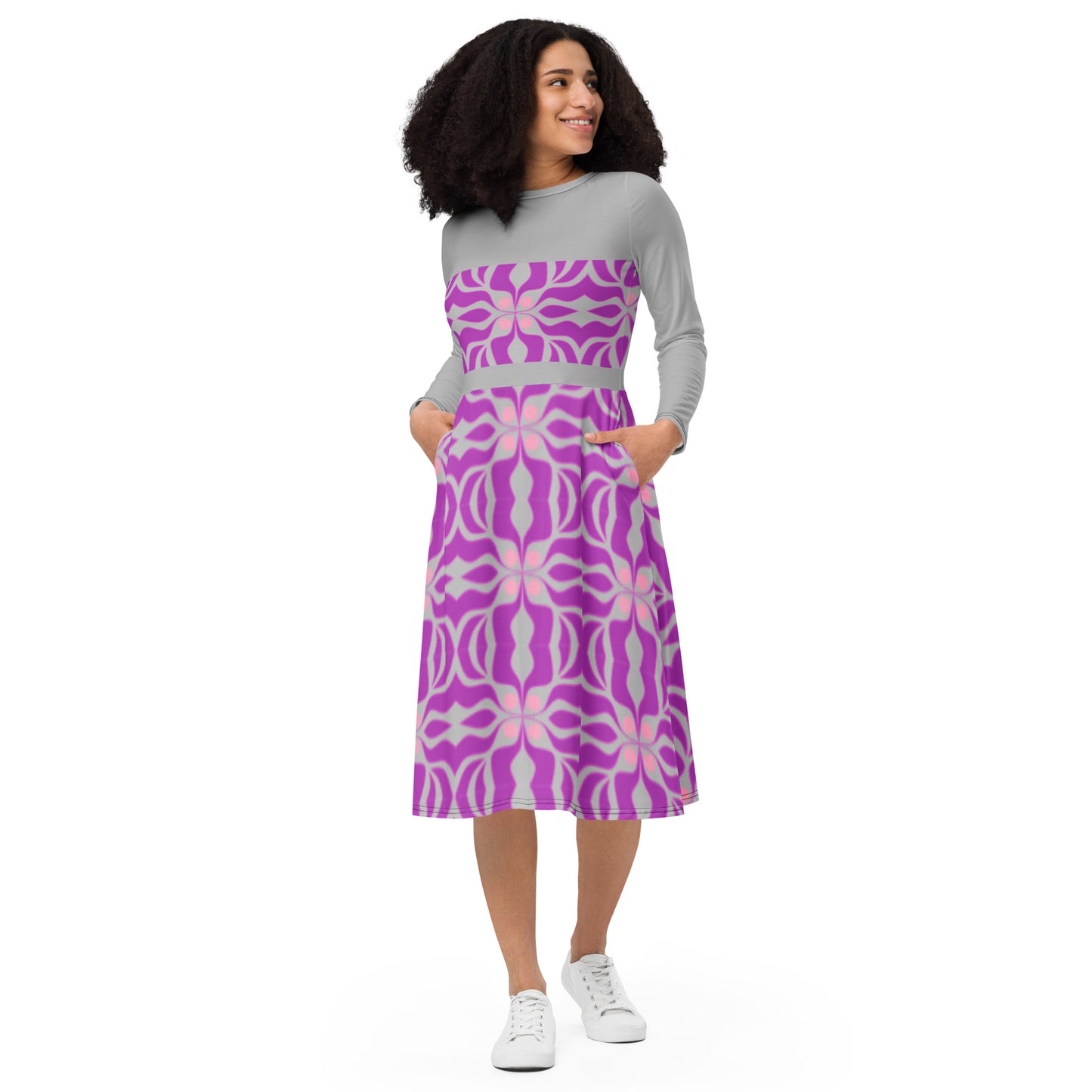 Long sleeve midi dress