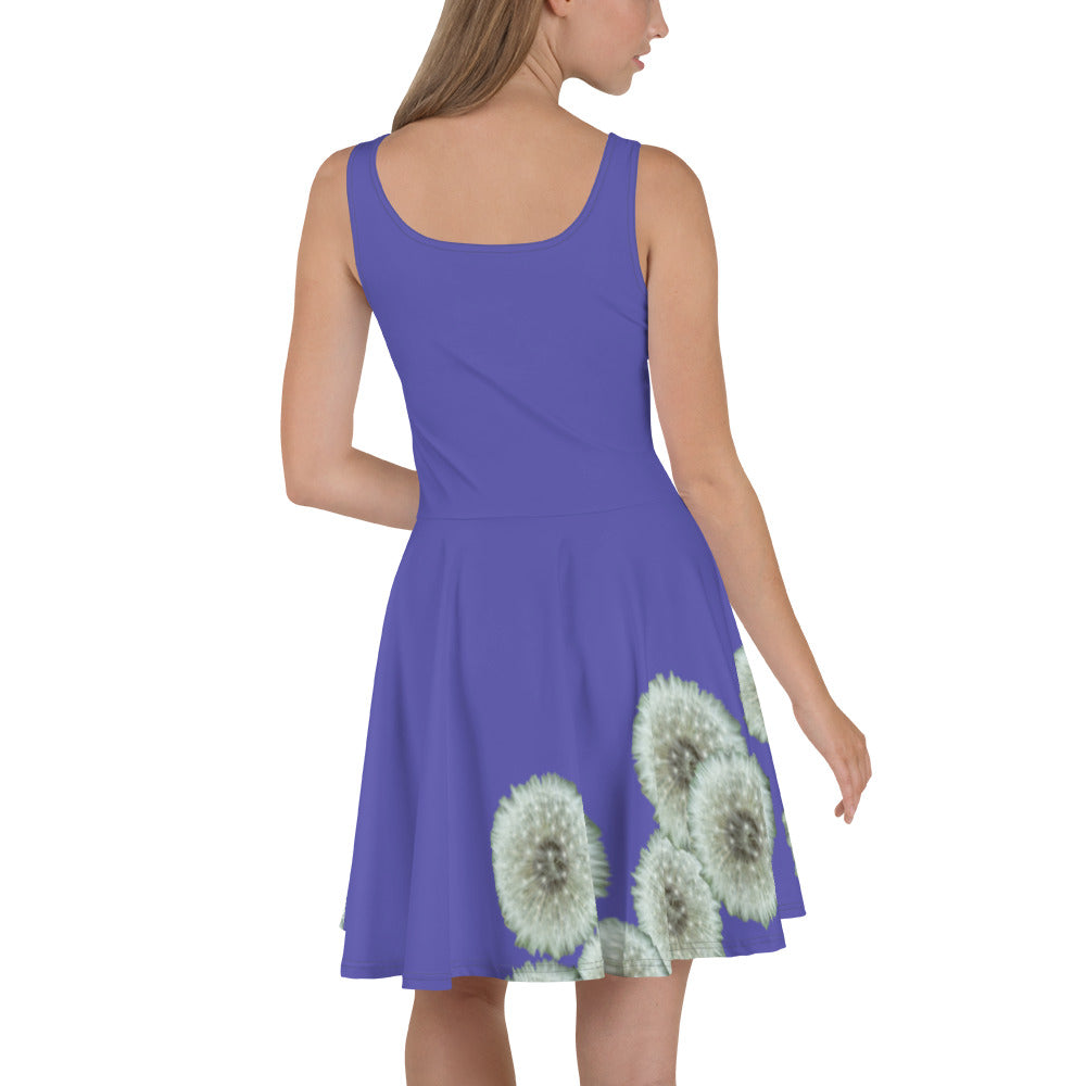 Skater Dress Dandelions on purple