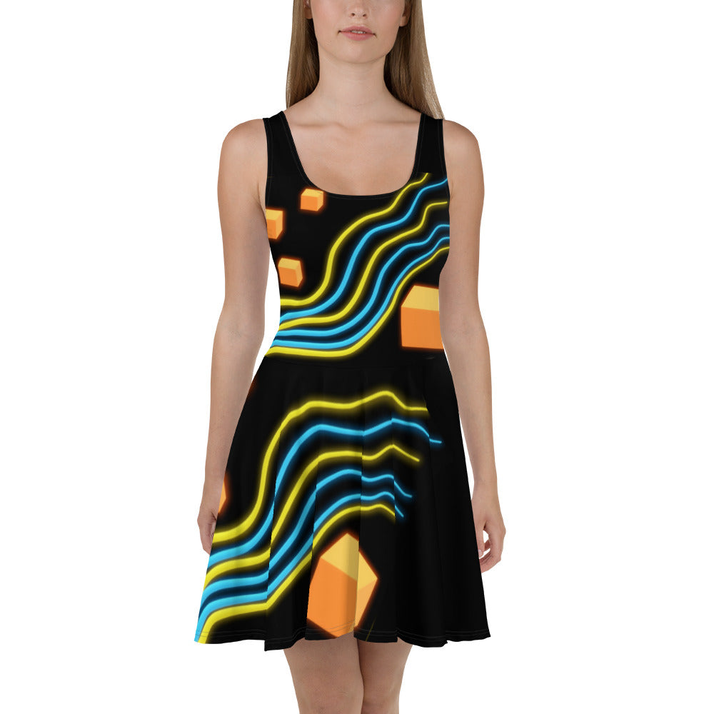 Skater Dress Waive on black