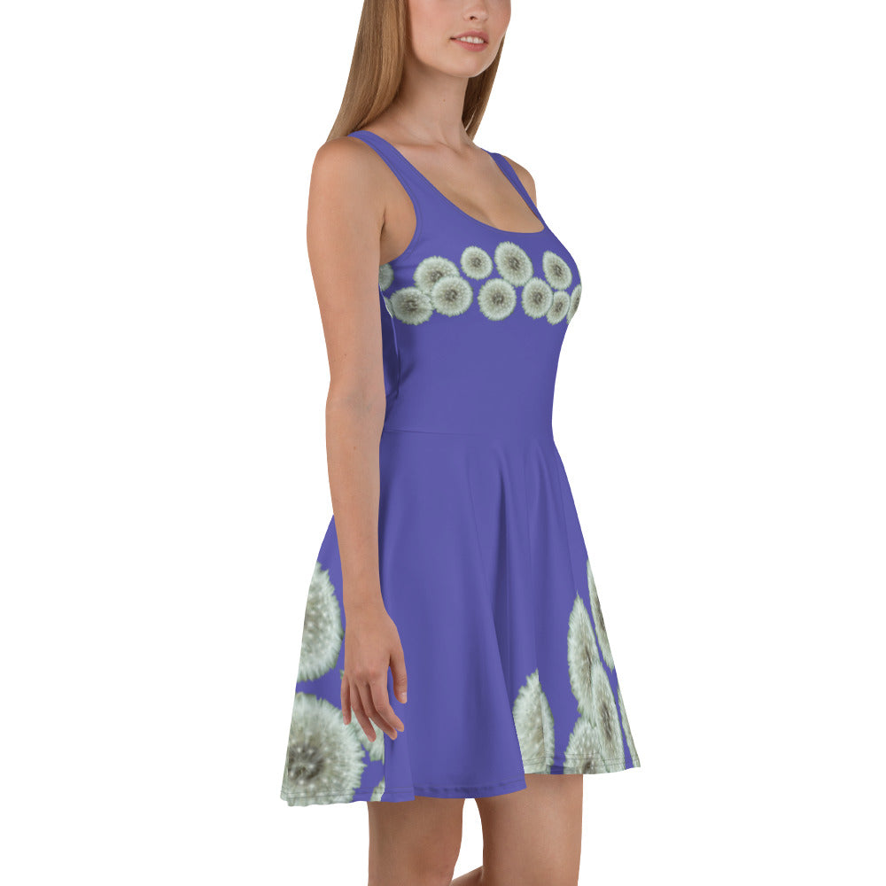 Skater Dress Dandelions on purple