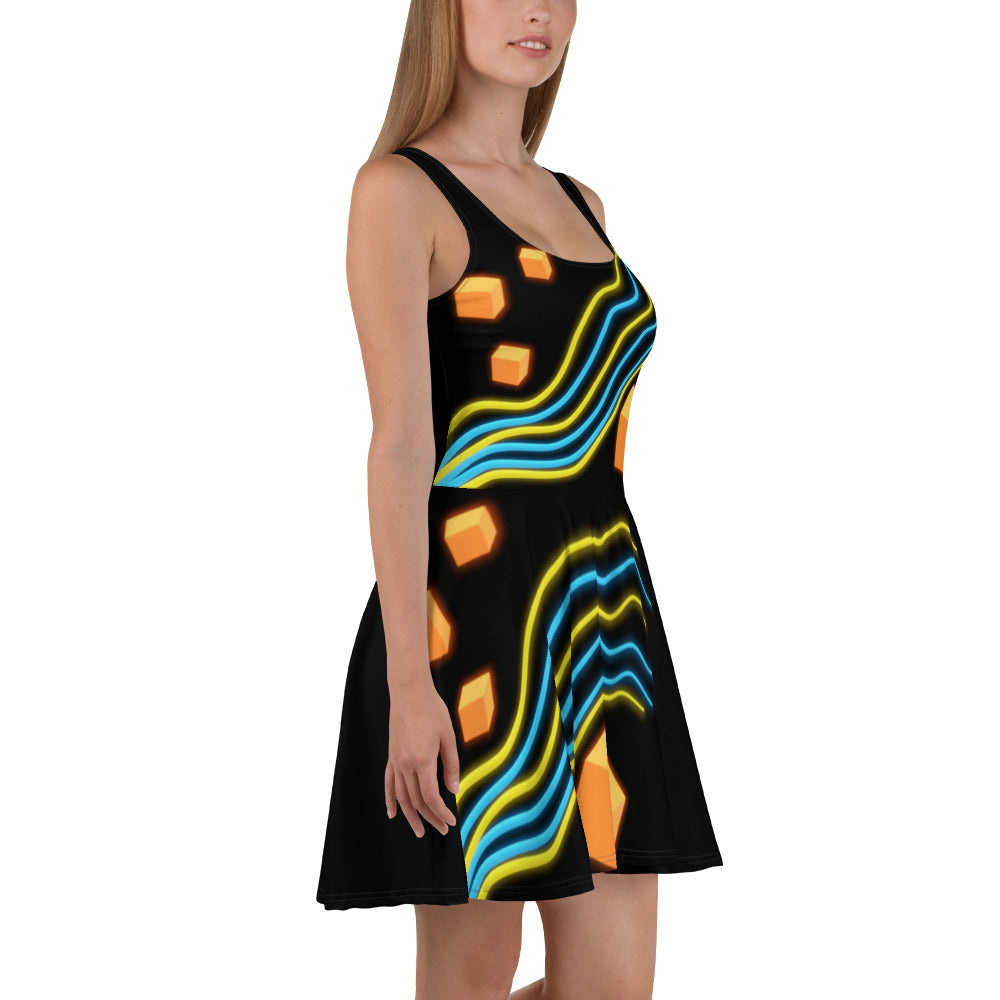 Skater Dress Waive on black
