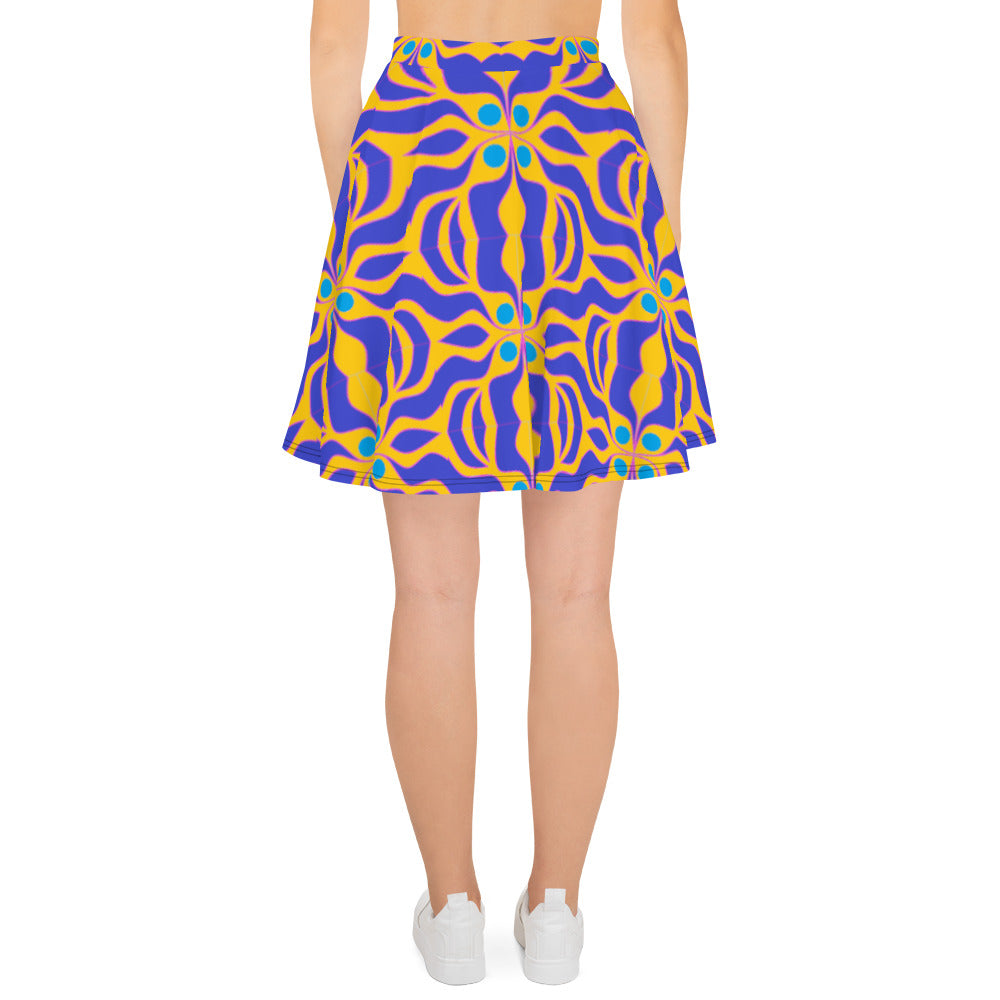 Skater Skirt with purple and yellow print