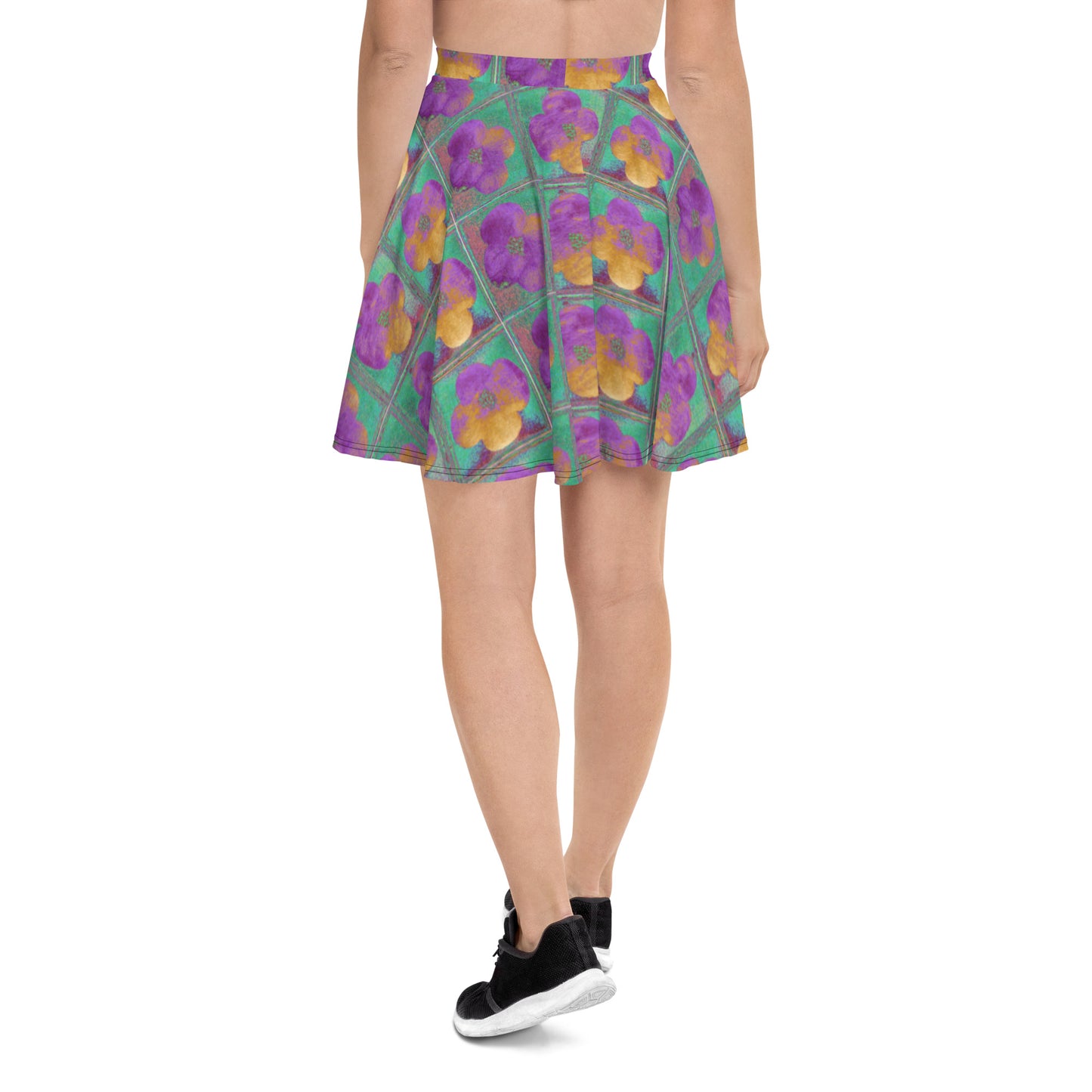 Skater Skirt with dark pink flowers