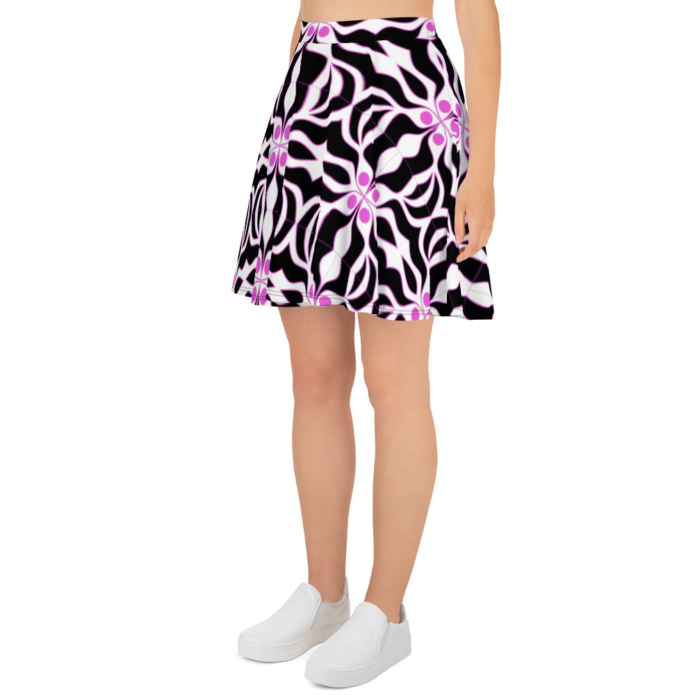 Skater Skirt with black purple print