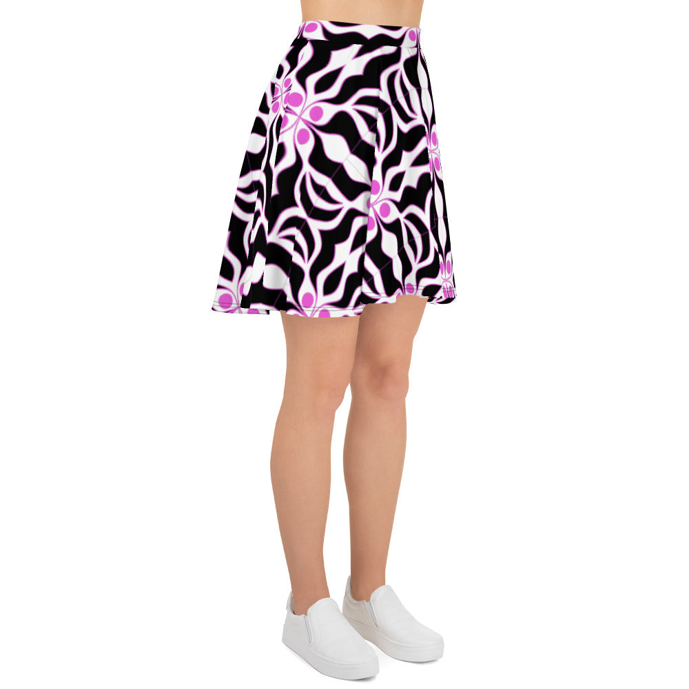 Skater Skirt with black purple print