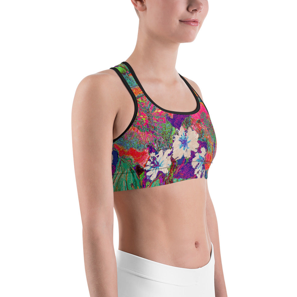 Sports bra orange flowers