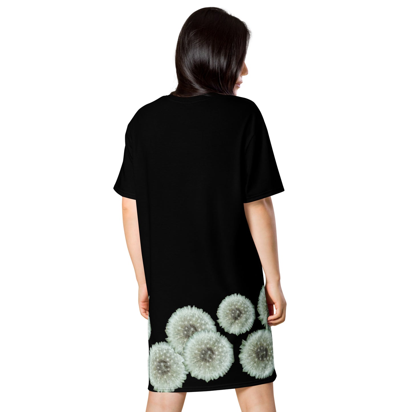 T-shirt dress Dandelions on black