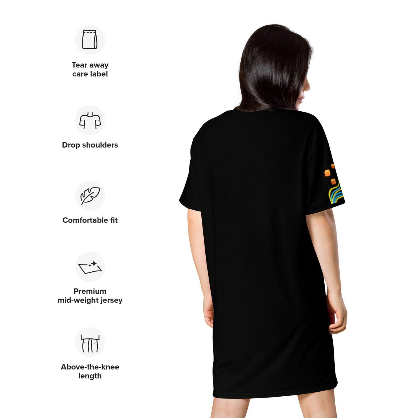 T-shirt dress Waive on black