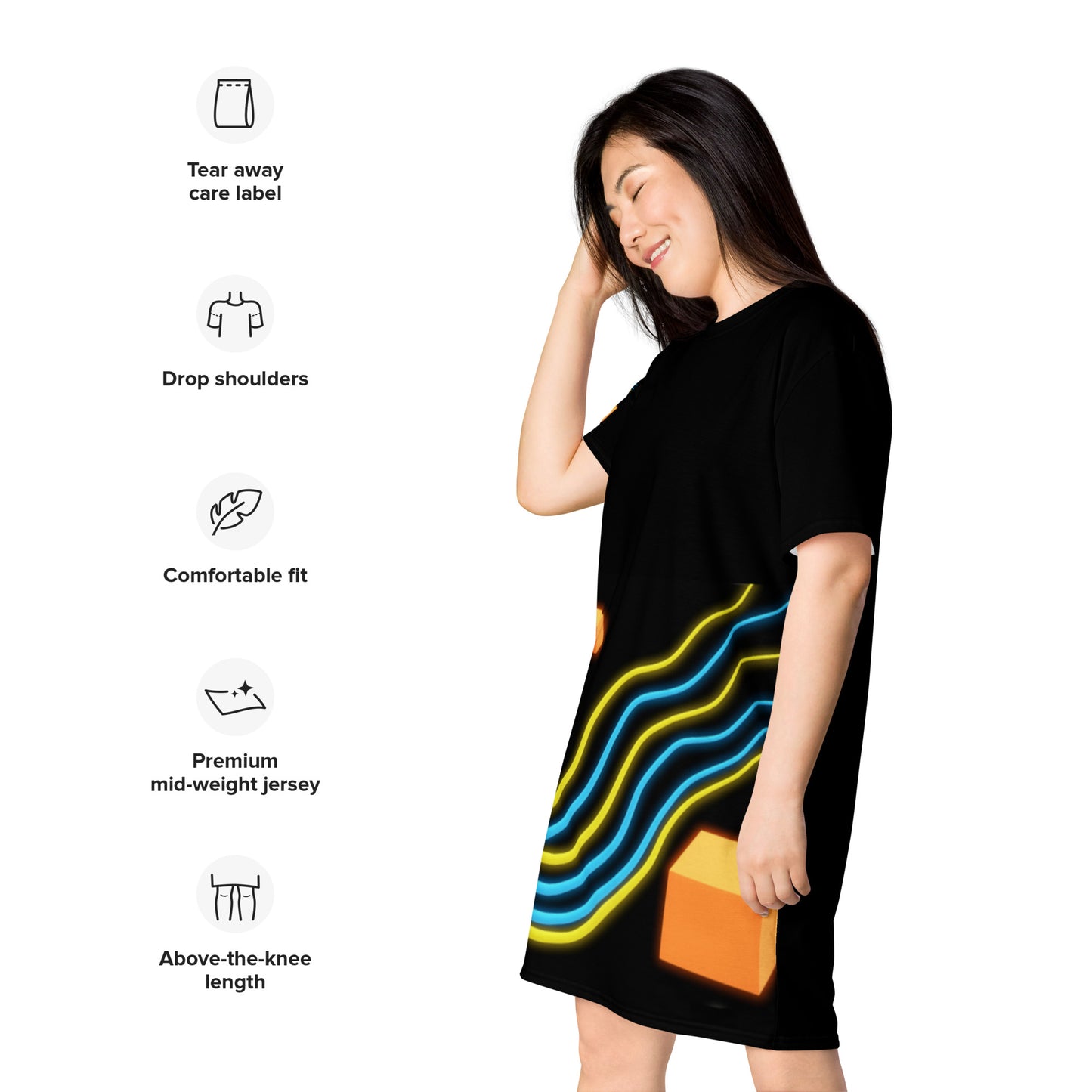 T-shirt dress Waive on black