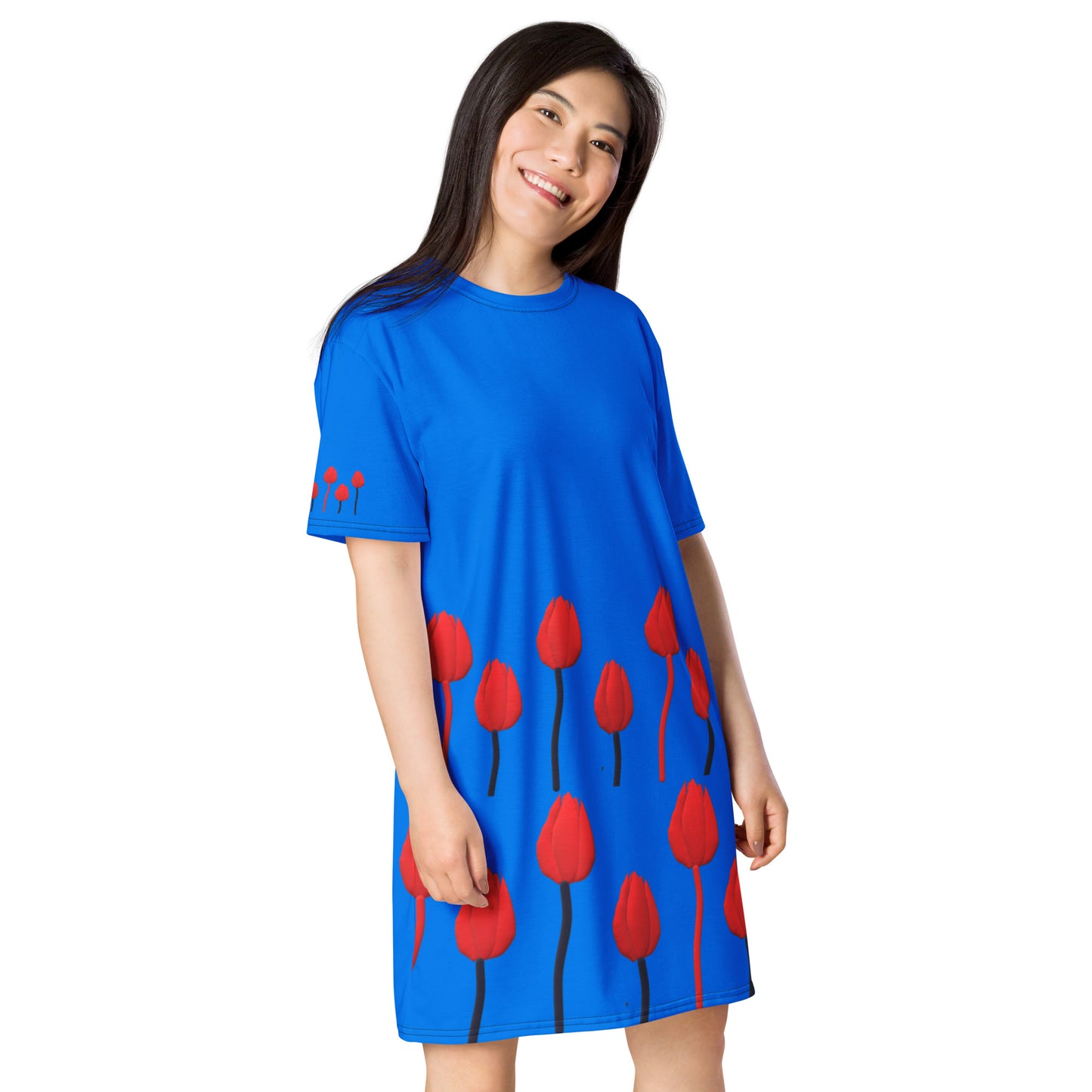 T-shirt dress Tulip on blue