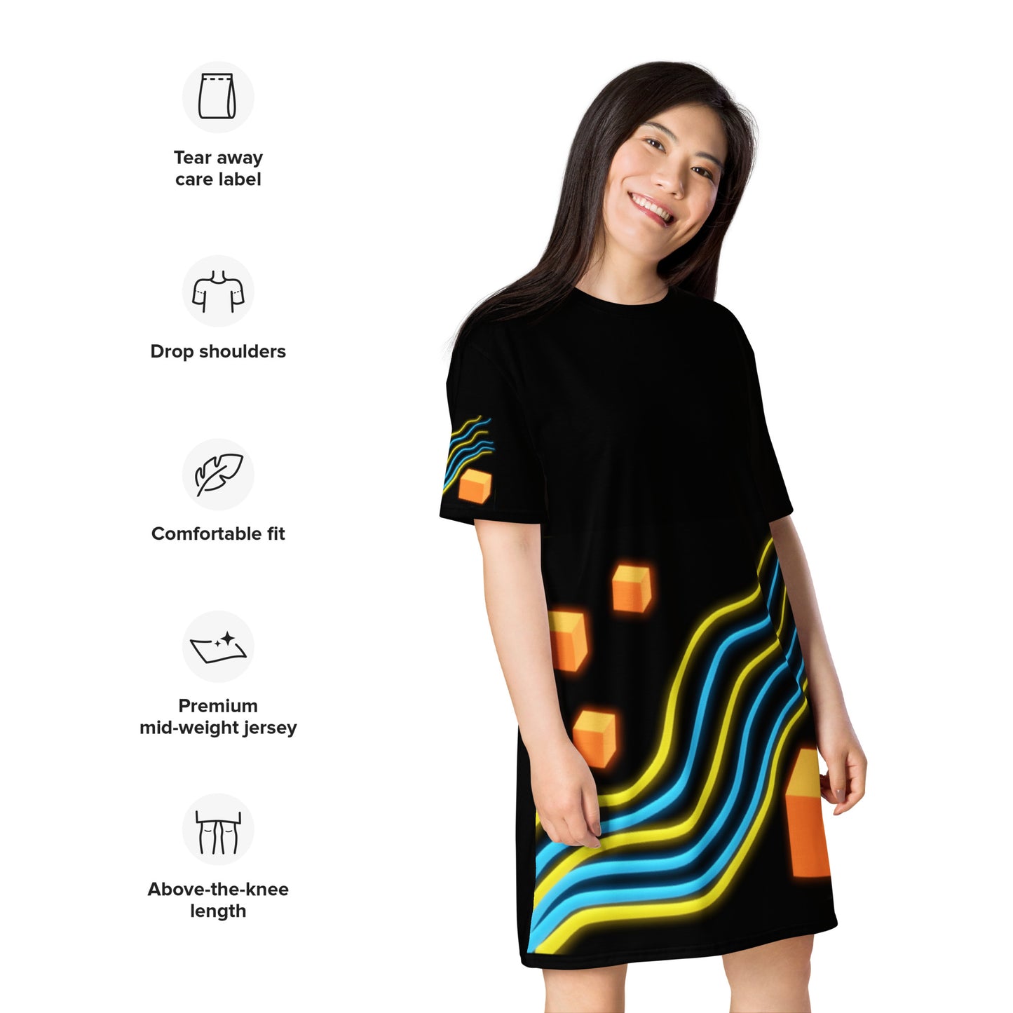 T-shirt dress Waive on black