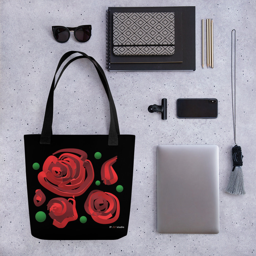 Tote bag Geometric roses