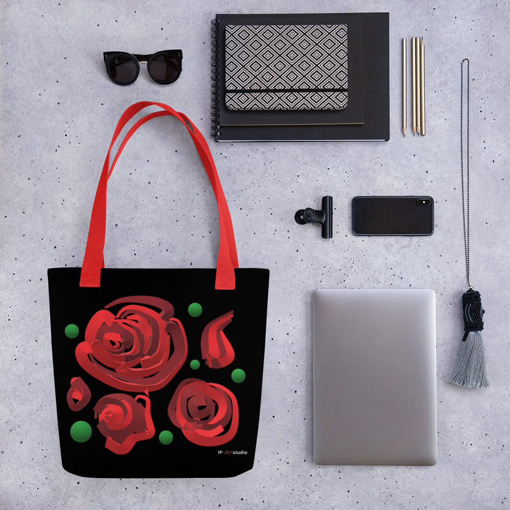 Tote bag Geometric roses