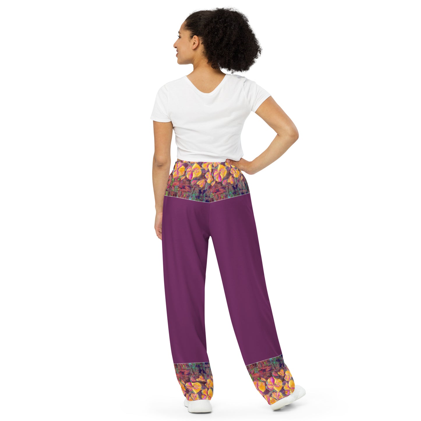 All-over print unisex wide-leg pants Tree