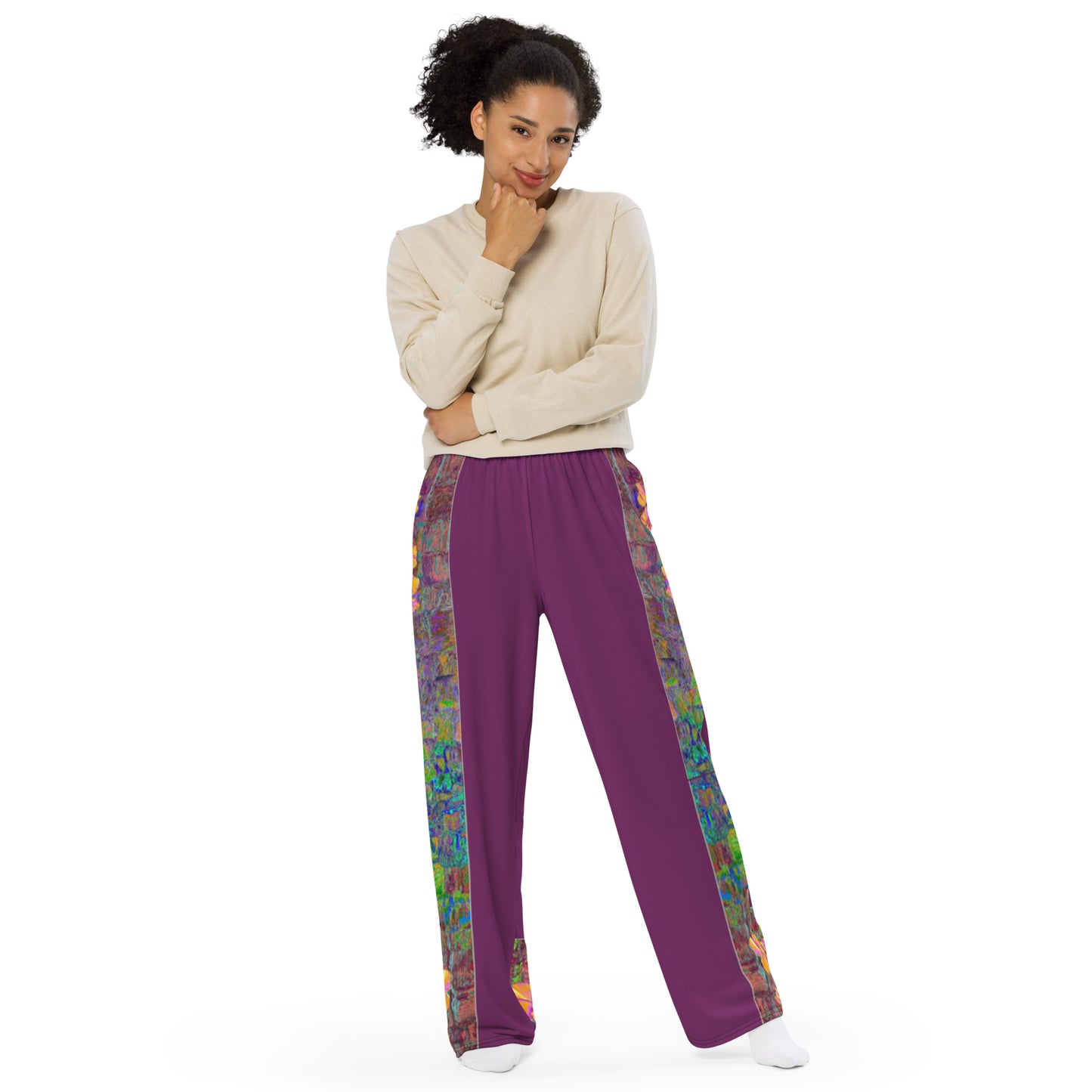 All-over print unisex wide-leg pants Tree