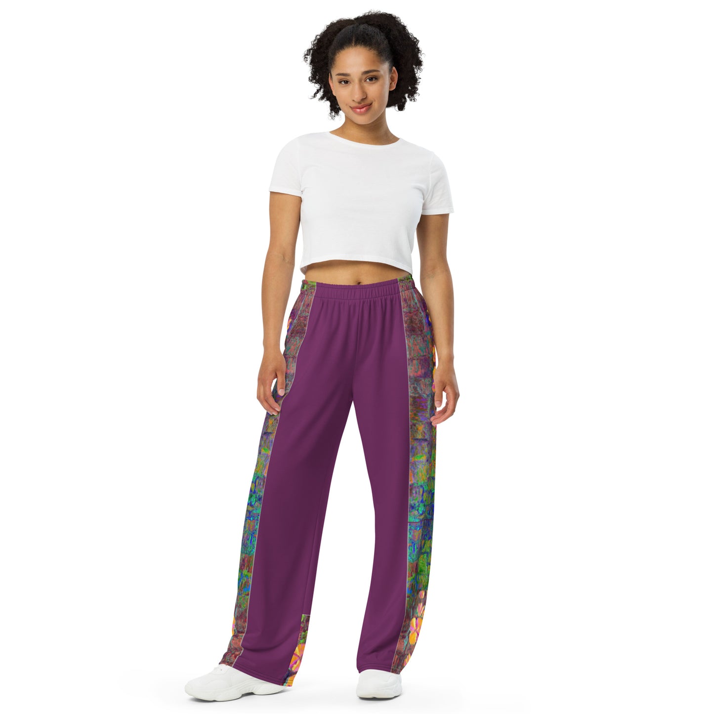 All-over print unisex wide-leg pants Tree
