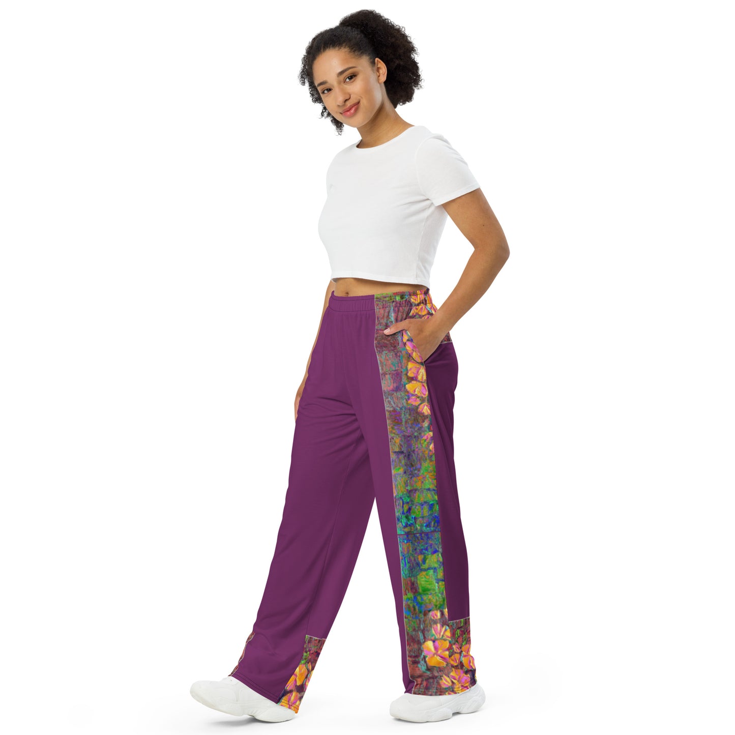 All-over print unisex wide-leg pants Tree
