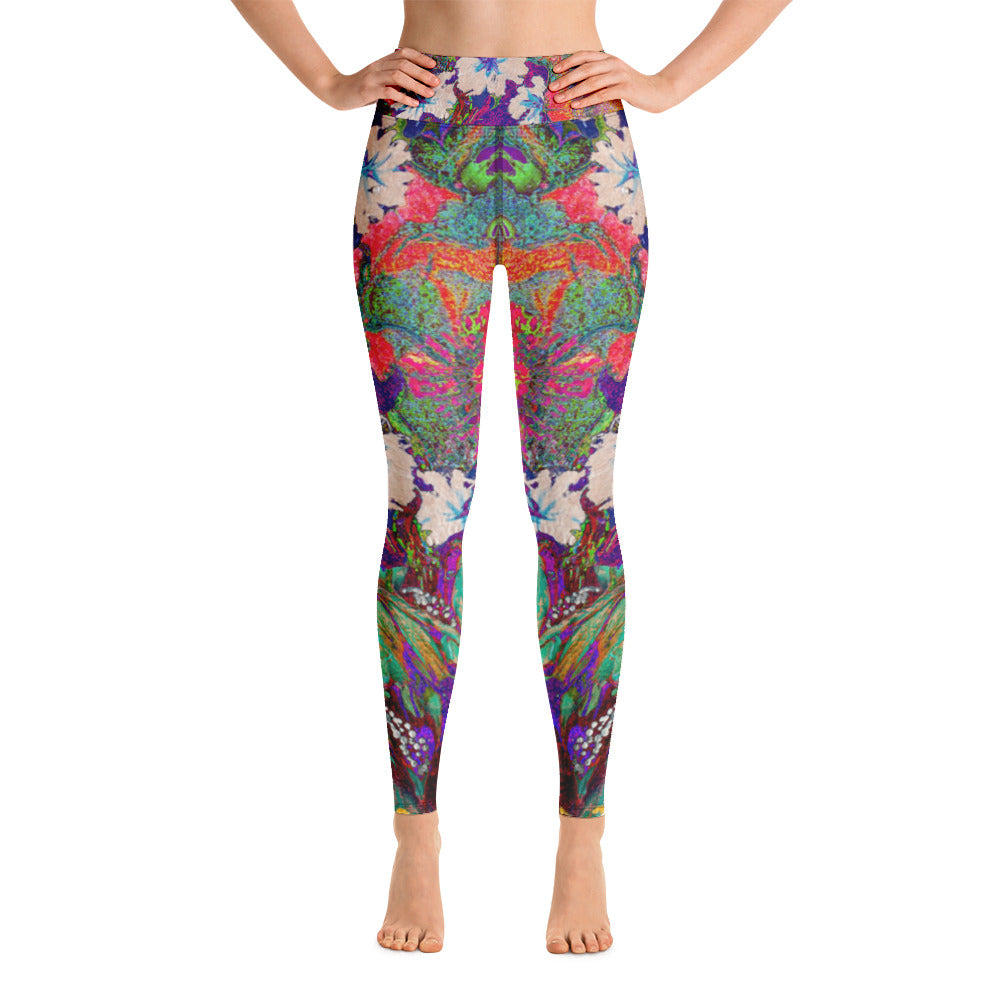 Yoga Leggings orange flowers