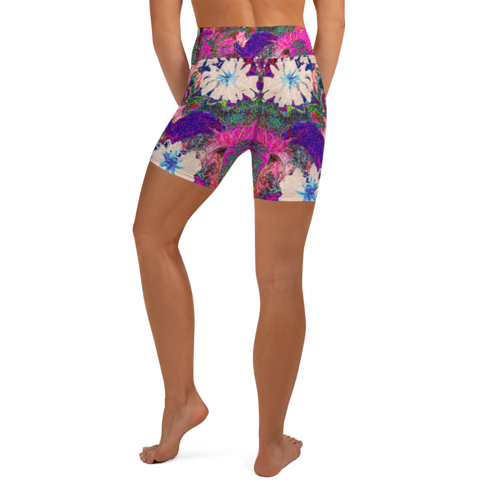 Yoga Shorts pink flowers