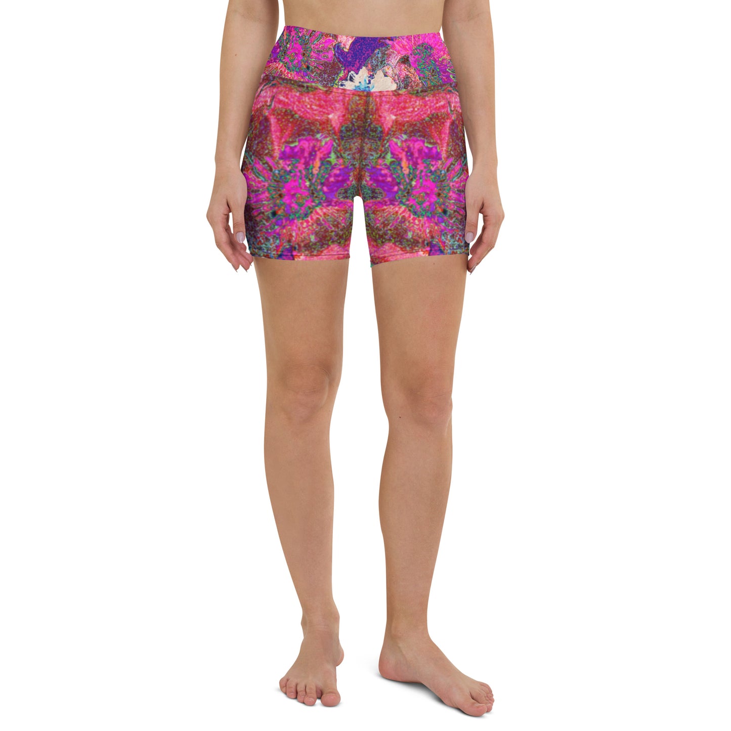 Yoga Shorts pink flowers