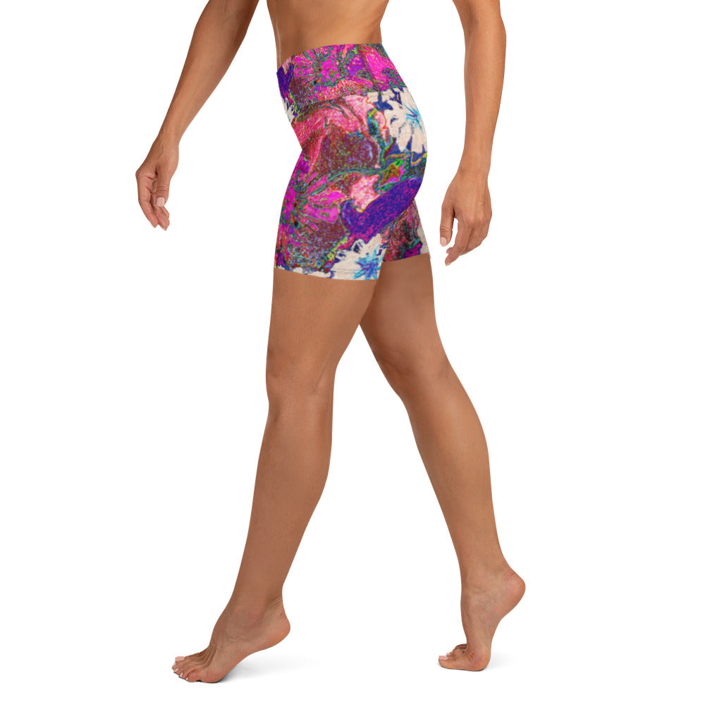 Yoga Shorts pink flowers