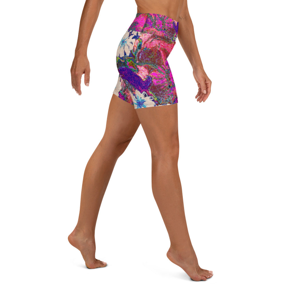 Yoga Shorts pink flowers