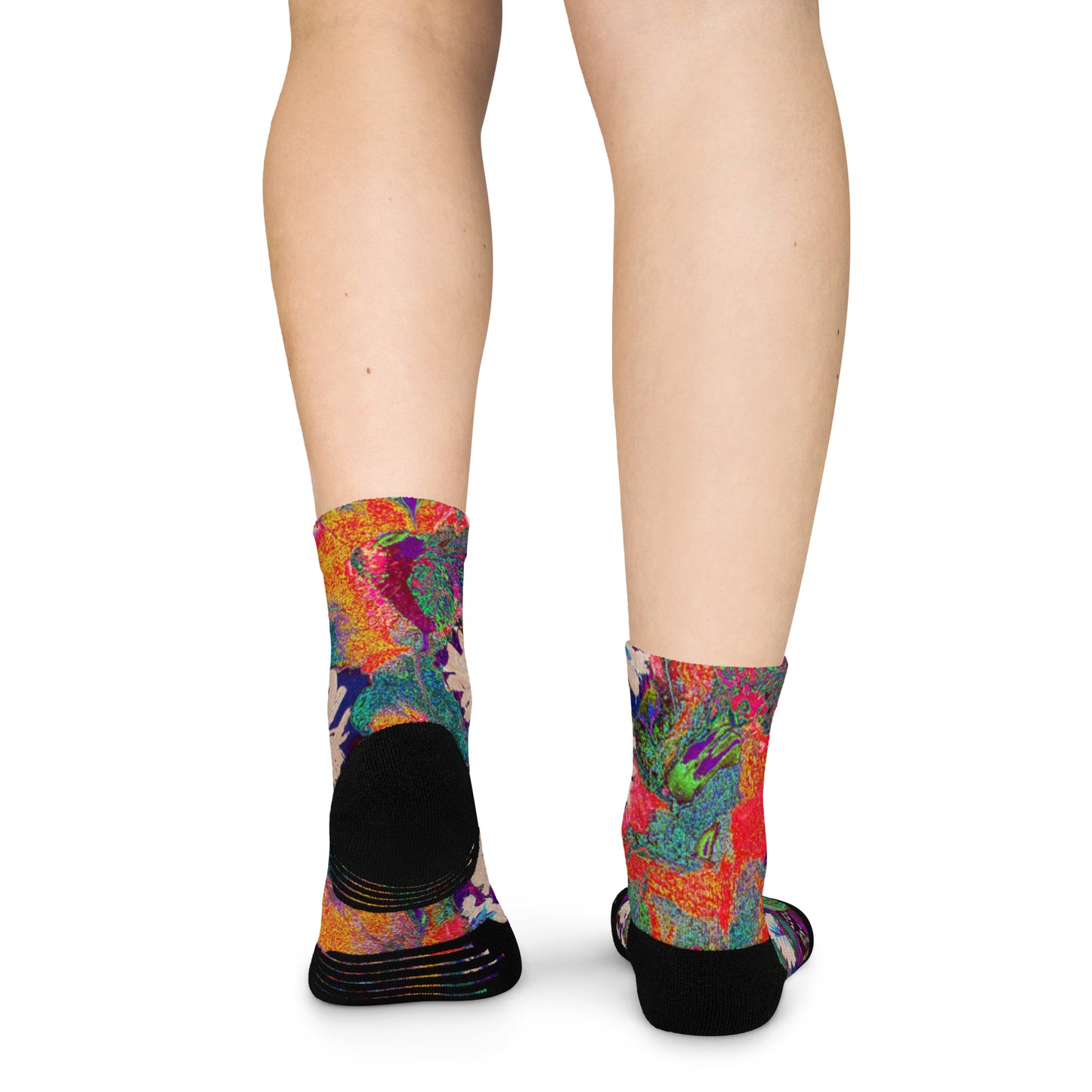 Ankle socks orange flowers