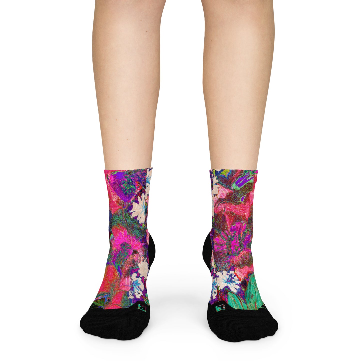 Ankle socks Pink flowers