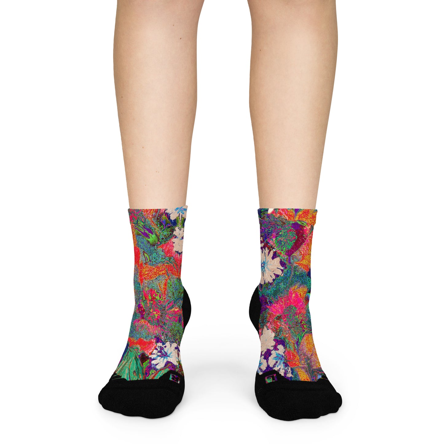 Ankle socks orange flowers