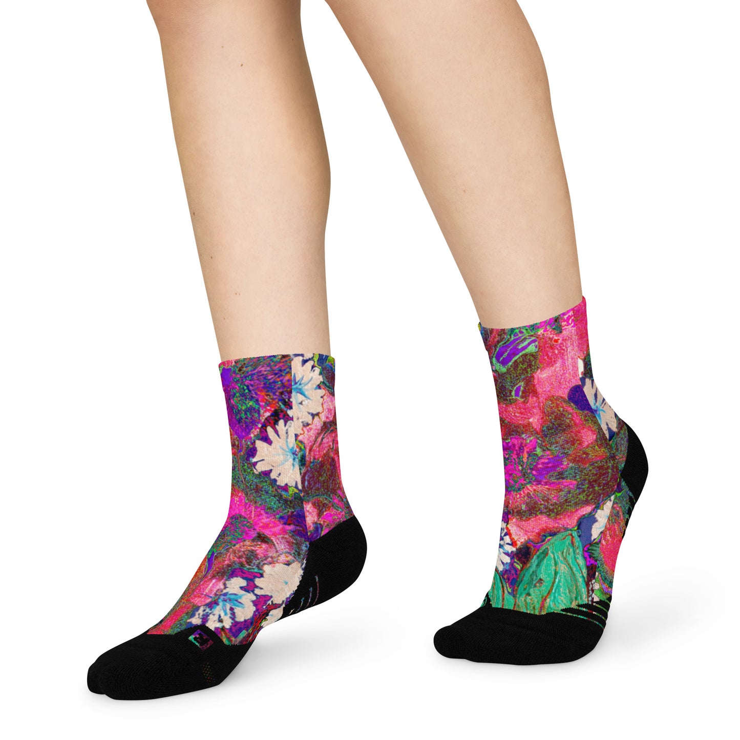 Ankle socks Pink flowers