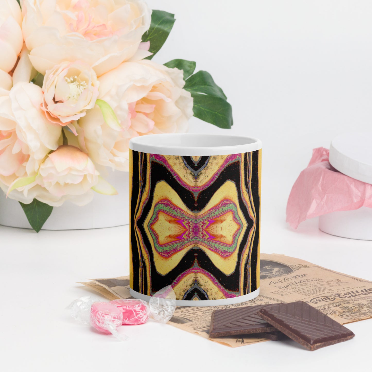 White glossy mug Liquid