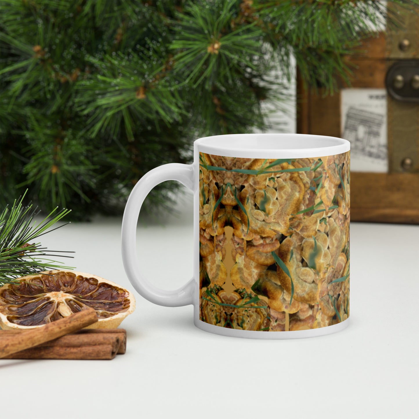 White glossy mug Puffy