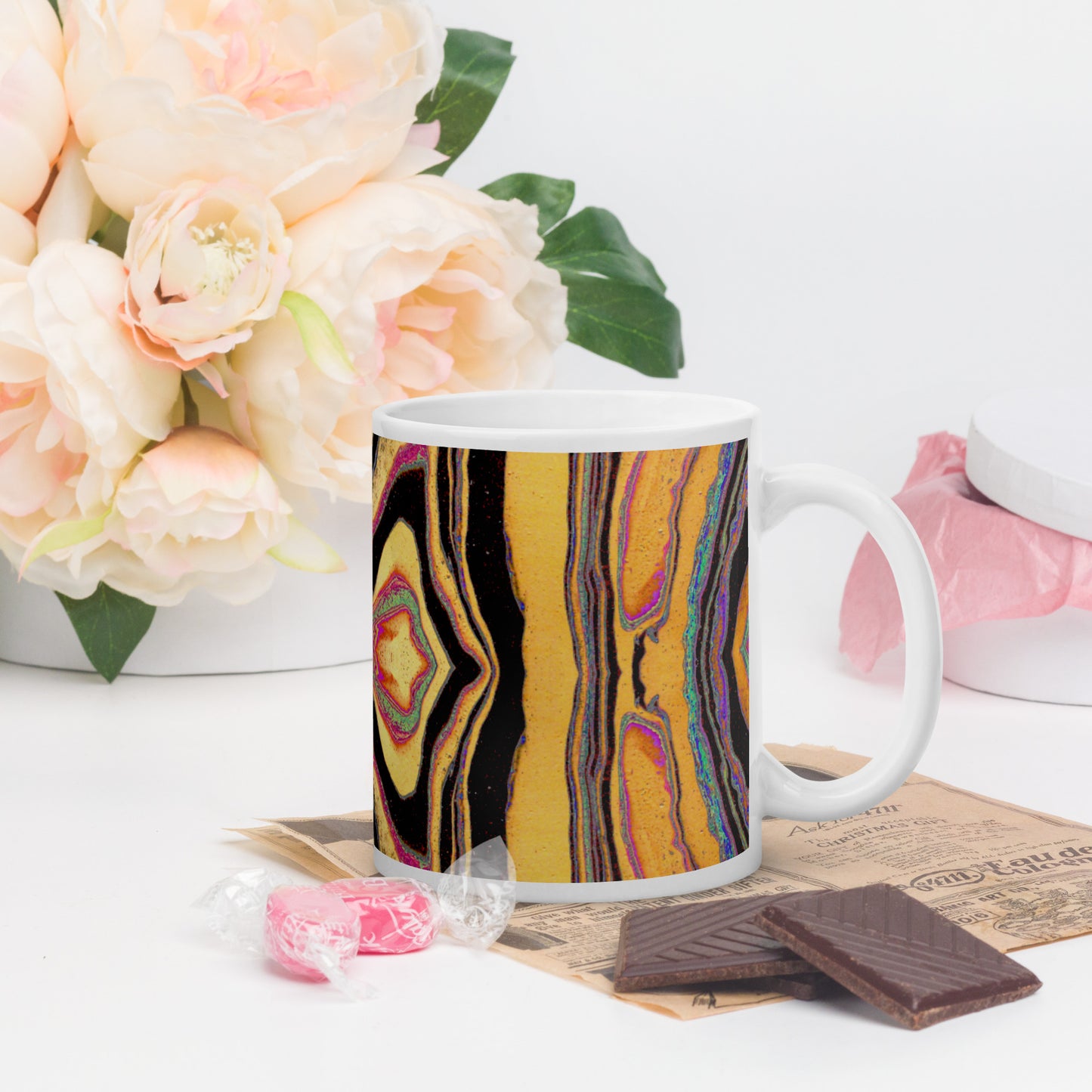 White glossy mug Liquid