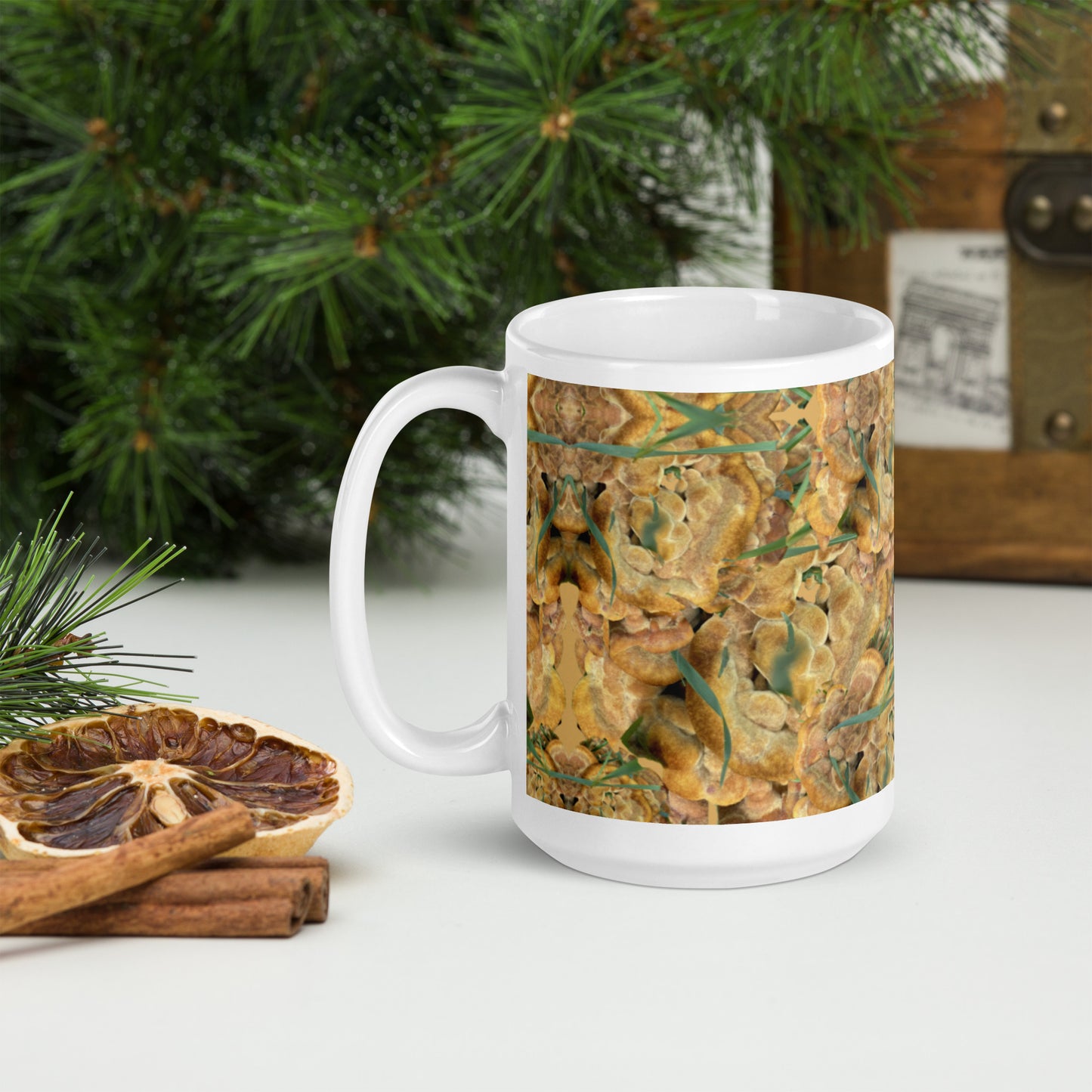 White glossy mug Puffy